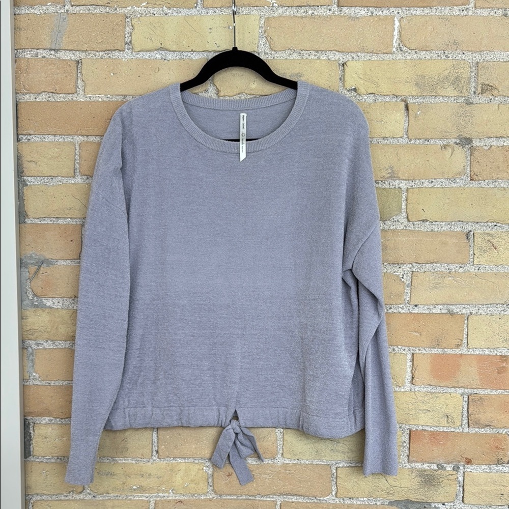 Paper Label Lavender Tie-Hem Long Sleeve Top